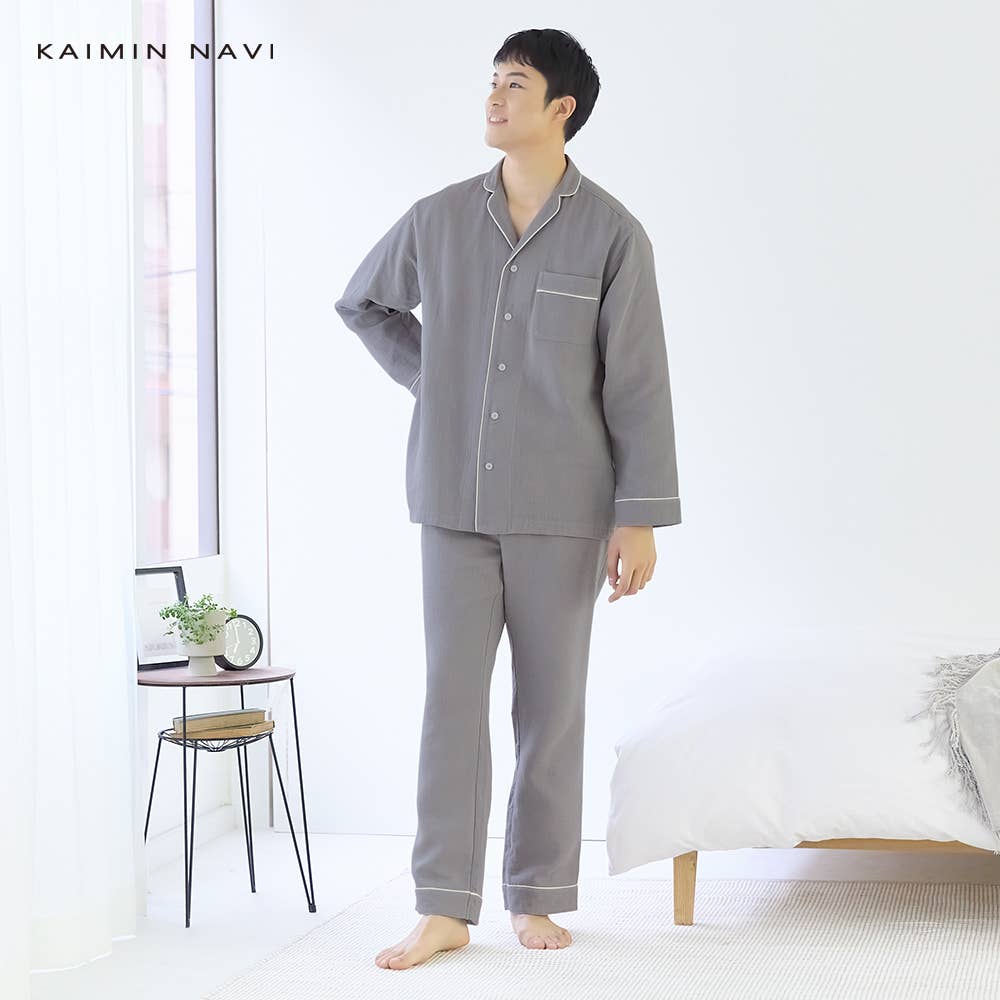 【 綿100% Wガーゼ 】パジャマ 長袖長パンツ 【送料無料】【SALE】